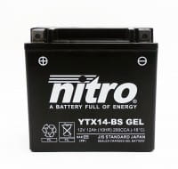 Nitro NTX14 / YTX14-BS SLA GEL AGM Batterie 12V 12AH - Einbaufertig (FTX14-BS)