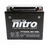 Nitro NTX20L / YTX20L-BS SLA GEL AGM Batterie 12V 18AH - Einbaufertig (FTX20L-BS)