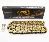AFAM R1-G Kette 428 gold-schwarz - 132 Glieder - Clip Schloß - Straße /Enduro
